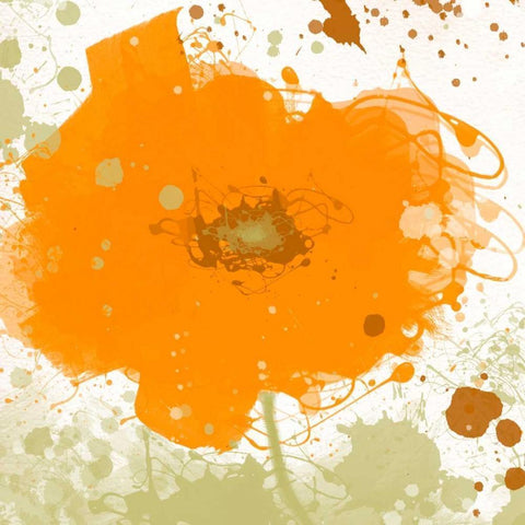 Modern Orange White Modern Wood Framed Art Print by Orlov, Irena