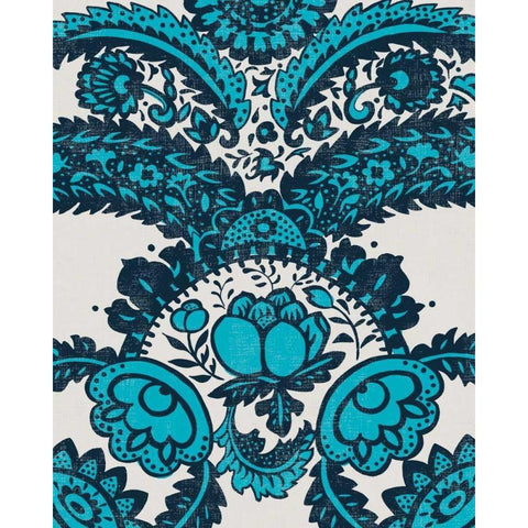 Graphic Damask II Black Modern Wood Framed Art Print with Double Matting by Zarris, Chariklia