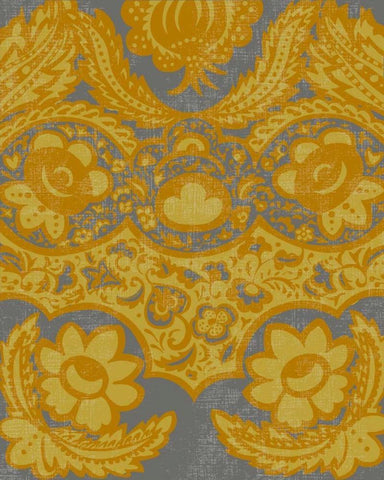 Graphic Damask III White Modern Wood Framed Art Print with Double Matting by Zarris, Chariklia