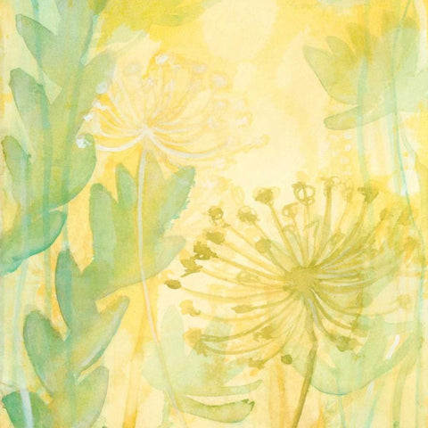 Florid Garden I Gold Ornate Wood Framed Art Print with Double Matting by Stramel, Renee W.