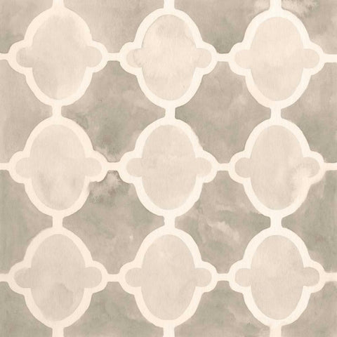 Neutral Watercolor Tile II Black Ornate Wood Framed Art Print with Double Matting by Vess, June Erica