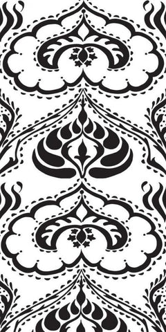 BandW Arabesque Panels II White Modern Wood Framed Art Print with Double Matting by Zarris, Chariklia