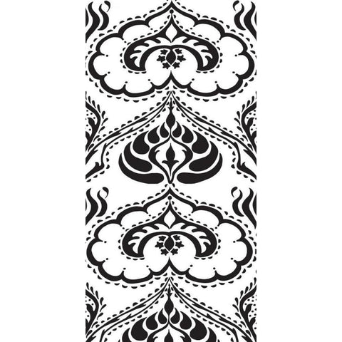 BandW Arabesque Panels II Gold Ornate Wood Framed Art Print with Double Matting by Zarris, Chariklia