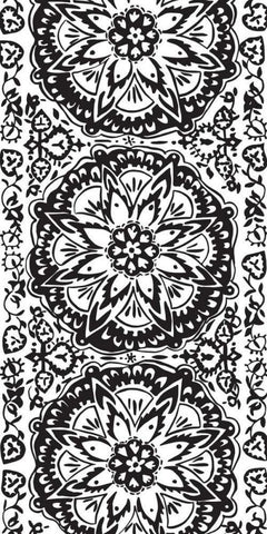 BandW Arabesque Panels IV Black Ornate Wood Framed Art Print with Double Matting by Zarris, Chariklia