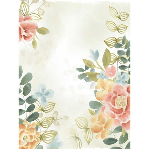 Soft Flower Collection II Gold Ornate Wood Framed Art Print with Double Matting by Vess, June Erica