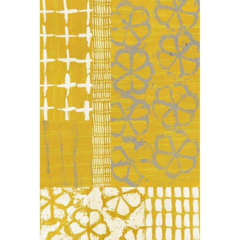 Golden Blockprint II Gold Ornate Wood Framed Art Print with Double Matting by Zarris, Chariklia