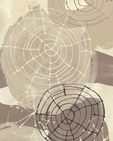 Spiral Gesture I White Modern Wood Framed Art Print with Double Matting by Vess, June Erica