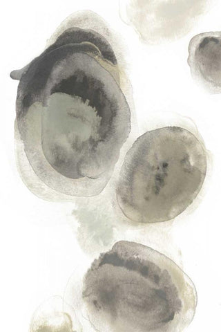 Water Stones I Black Ornate Wood Framed Art Print with Double Matting by Vess, June Erica
