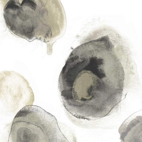 Water Stones III Black Modern Wood Framed Art Print with Double Matting by Vess, June Erica