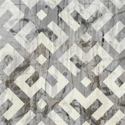 Neutral Metric II White Modern Wood Framed Art Print with Double Matting by Goldberger, Jennifer