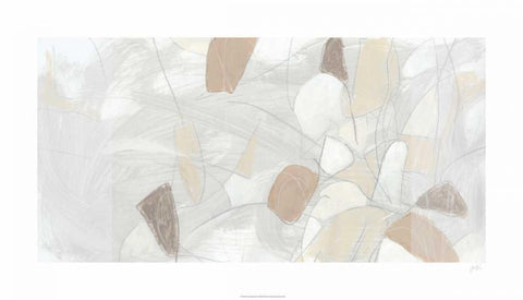 Inert Mosaic III White Modern Wood Framed Art Print with Double Matting by Vess, June Erica