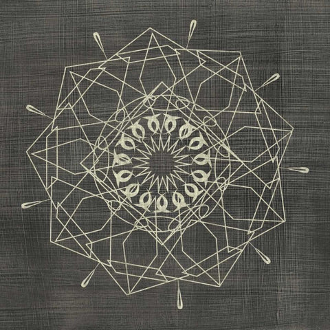 Geometric Tile II Black Ornate Wood Framed Art Print with Double Matting by Zarris, Chariklia