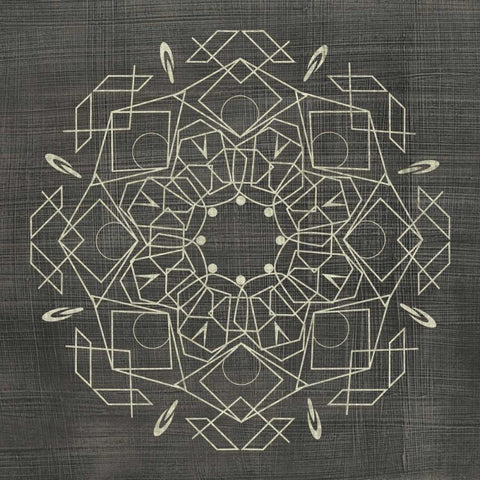 Geometric Tile IV White Modern Wood Framed Art Print with Double Matting by Zarris, Chariklia