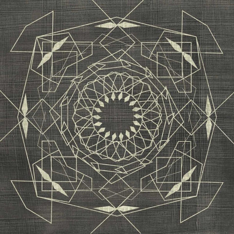 Geometric Tile V White Modern Wood Framed Art Print with Double Matting by Zarris, Chariklia