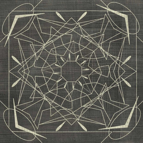 Geometric Tile VII Black Ornate Wood Framed Art Print with Double Matting by Zarris, Chariklia