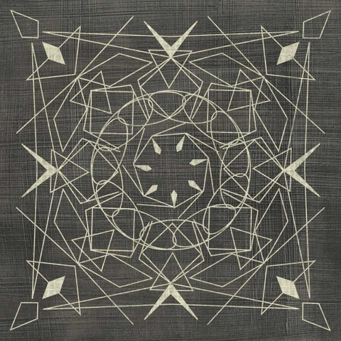 Geometric Tile VIII Black Ornate Wood Framed Art Print with Double Matting by Zarris, Chariklia