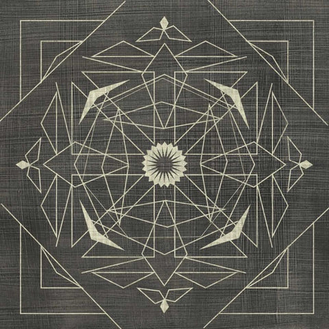 Geometric Tile IX Black Ornate Wood Framed Art Print with Double Matting by Zarris, Chariklia