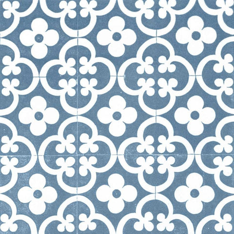 Chambray Tile I White Modern Wood Framed Art Print by Vision Studio