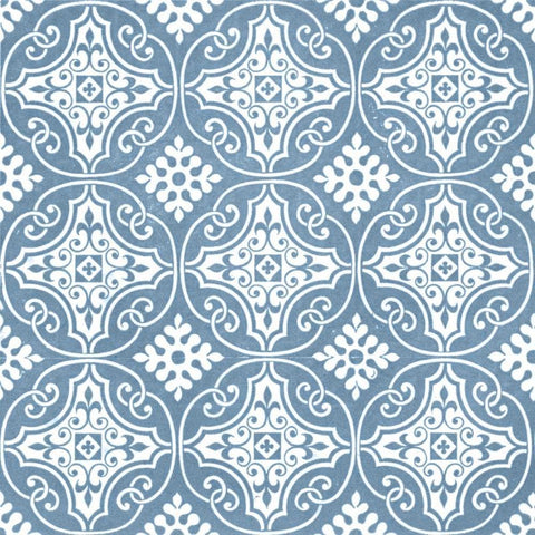 Chambray Tile IV Black Ornate Wood Framed Art Print with Double Matting by Vision Studio