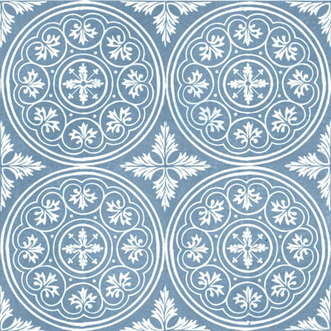 Chambray Tile V Black Ornate Wood Framed Art Print with Double Matting by Vision Studio