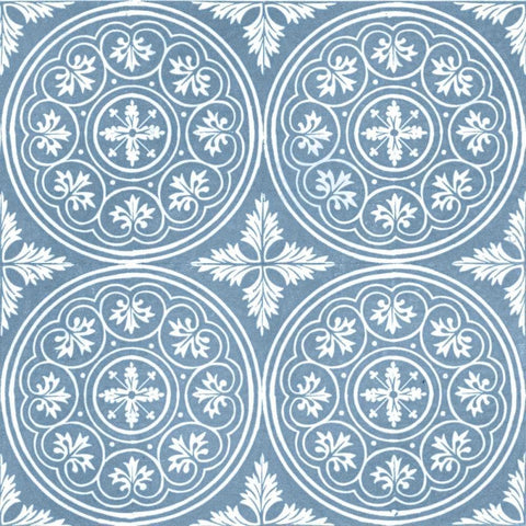 Chambray Tile V White Modern Wood Framed Art Print by Vision Studio