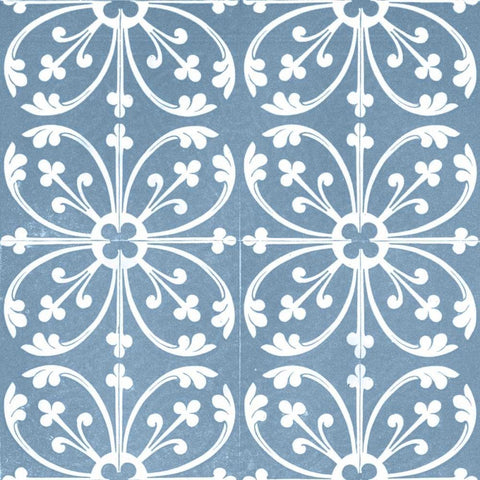 Chambray Tile VI Black Ornate Wood Framed Art Print with Double Matting by Vision Studio