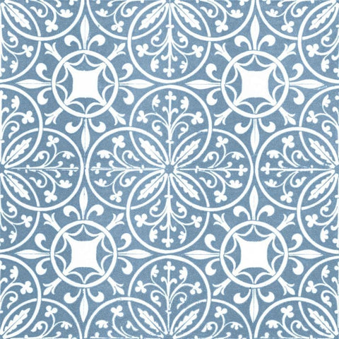Chambray Tile IX Black Ornate Wood Framed Art Print with Double Matting by Vision Studio