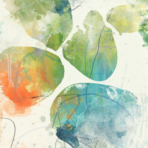 Color Motion I White Modern Wood Framed Art Print by Vess, June Erica