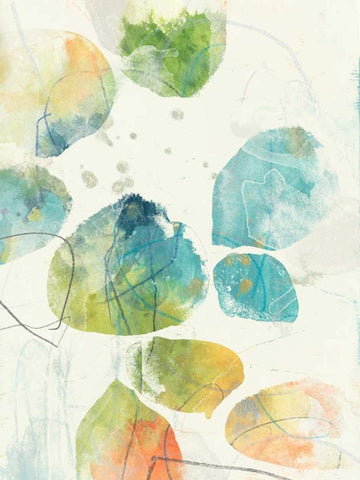 Color Motion IV White Modern Wood Framed Art Print with Double Matting by Vess, June Erica