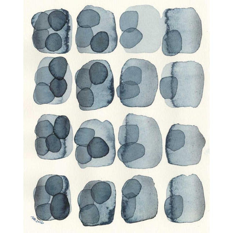 Indigo Four White Modern Wood Framed Art Print by Galapon, Nikki