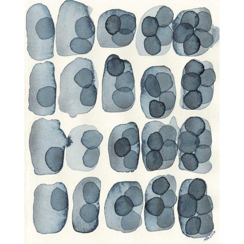 Indigo Five Black Modern Wood Framed Art Print with Double Matting by Galapon, Nikki