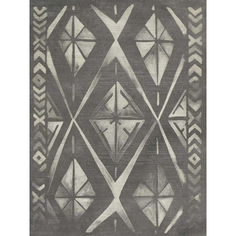 Mudcloth Patterns I Black Modern Wood Framed Art Print with Double Matting by Vess, June Erica