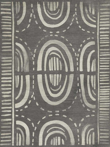 Mudcloth Patterns II Black Ornate Wood Framed Art Print with Double Matting by Vess, June Erica