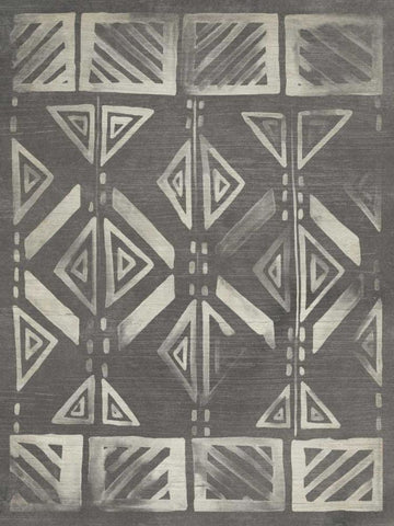 Mudcloth Patterns III Black Ornate Wood Framed Art Print with Double Matting by Vess, June Erica