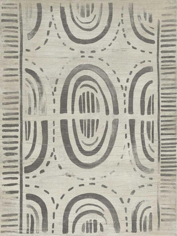 Mudcloth Patterns VI Black Ornate Wood Framed Art Print with Double Matting by Vess, June Erica