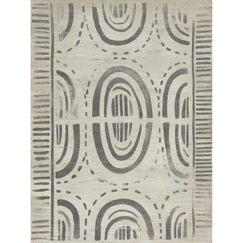 Mudcloth Patterns VI Gold Ornate Wood Framed Art Print with Double Matting by Vess, June Erica