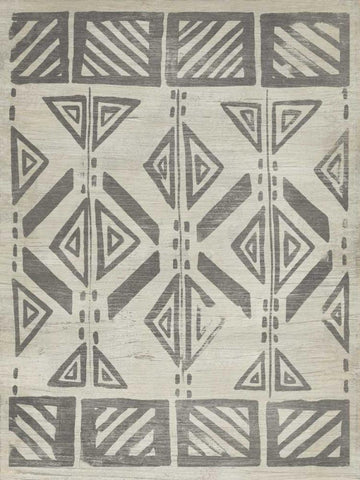Mudcloth Patterns VII Black Ornate Wood Framed Art Print with Double Matting by Vess, June Erica