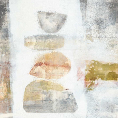 Stacked Vessels I White Modern Wood Framed Art Print with Double Matting by Goldberger, Jennifer
