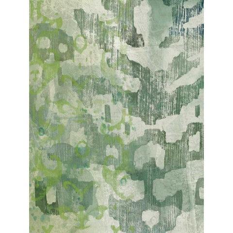 Celadon Ikat I White Modern Wood Framed Art Print by Zarris, Chariklia