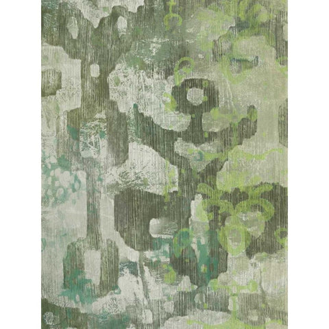 Celadon Ikat II Black Modern Wood Framed Art Print with Double Matting by Zarris, Chariklia
