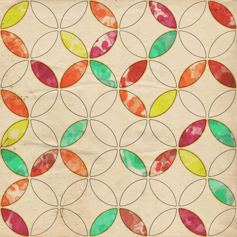 Geometric Color Shape I Black Ornate Wood Framed Art Print with Double Matting by Orlov, Irena