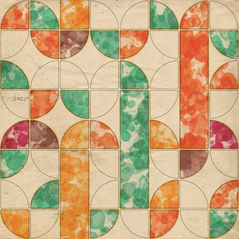 Geometric Color Shape III White Modern Wood Framed Art Print by Orlov, Irena