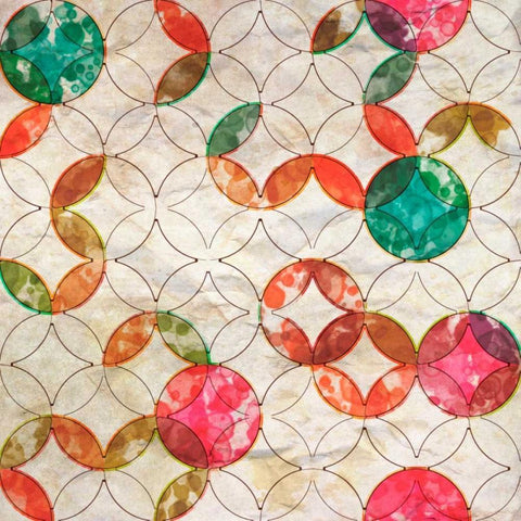Geometric Color Shape VI Gold Ornate Wood Framed Art Print with Double Matting by Orlov, Irena