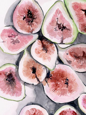 Fruit Slices II White Modern Wood Framed Art Print with Double Matting by Parker, Jennifer Paxton