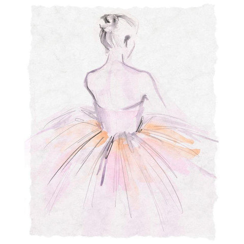 Watercolor Ballerina II White Modern Wood Framed Art Print by Parker, Jennifer Paxton