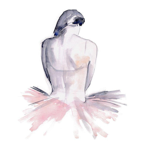 Pale Pink Tulle I White Modern Wood Framed Art Print by Parker, Jennifer Paxton