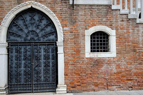 Windows and Doors of Venice VIII Black Ornate Wood Framed Art Print with Double Matting by DeNardo, Laura