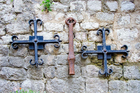 Iron Detail II - Kotor, Montenegro Black Ornate Wood Framed Art Print with Double Matting by DeNardo, Laura