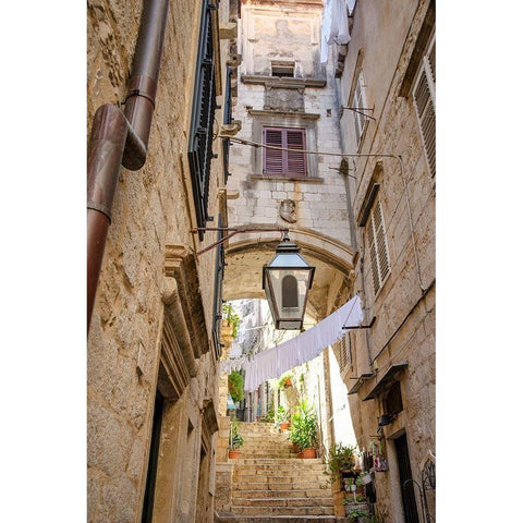 Laundry Day - Dubrovnik, Croatia Gold Ornate Wood Framed Art Print with Double Matting by DeNardo, Laura