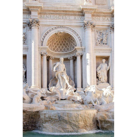 Trevi Fountain in Afternoon Light I Black Modern Wood Framed Art Print with Double Matting by DeNardo, Laura